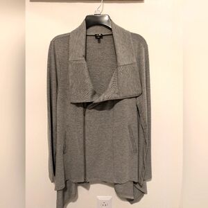 Offset zip front cardigan